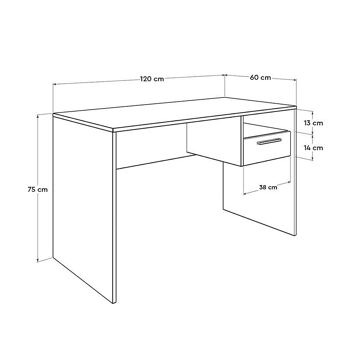 Bureau CHARLY Blanc 120x60x75cm 6