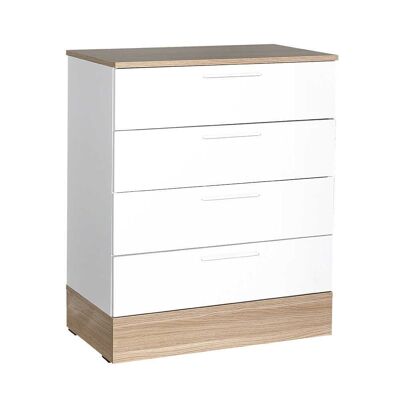 Commode MARSEILLE Chêne - Blanc 72x40x88cm