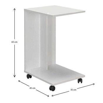 Table d'appoint/ordinateur portable ANDRA Blanc 35x45x65cm 4