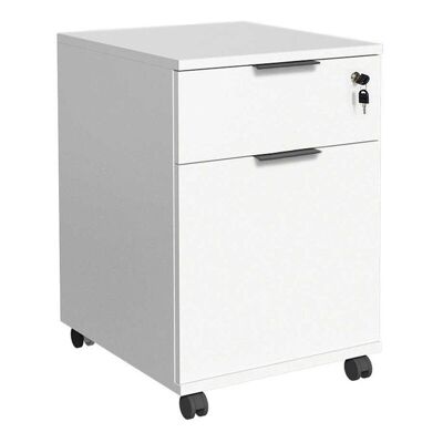 Wheeled Office chest of Drawers PAKO White