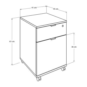 Commode de bureau à roulettes PAKO Blanc 4