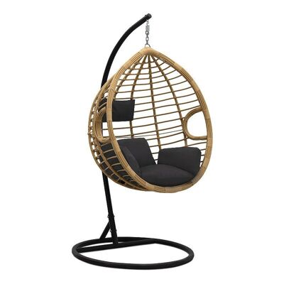 Hanging Swing Chair SERENA Metallic wicker Natural