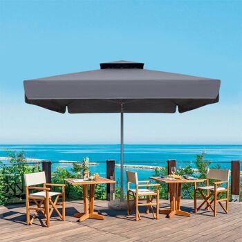 Parapluie SANTORIN Anthracite 3x3m 2