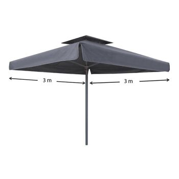 Parapluie SANTORIN Anthracite 3x3m 8