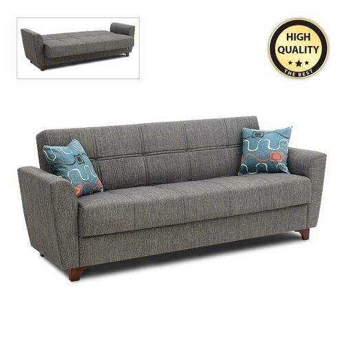 Sofa/Bed ENOLA 3 seats Grey 216x85x91cm