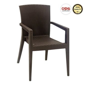 Fauteuil de jardin DONALD Marron 57x60x85cm 1