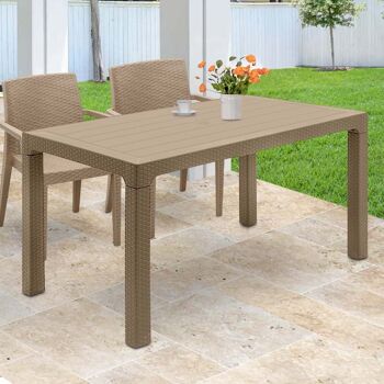 Table de jardin EVITA Crème 140x80x75cm 2