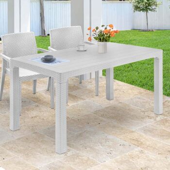 Table de jardin EVITA Blanc 140x80x75cm 2