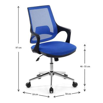 Chaise de Bureau OSLO Bleu 7