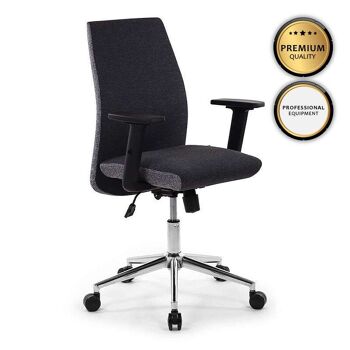 Chaise de Bureau SEMPER Noir - Gris 61x55x105-113cm 1