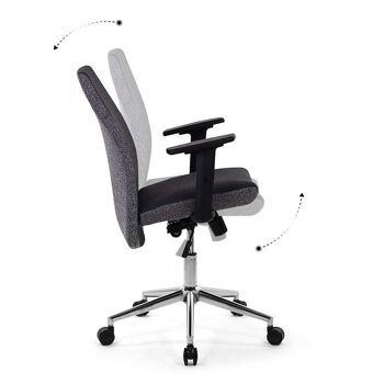 Chaise de Bureau SEMPER Noir - Gris 61x55x105-113cm 6
