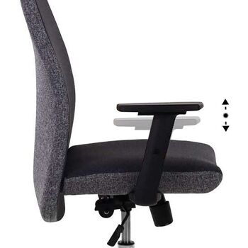 Chaise de Bureau SEMPER Noir - Gris 61x55x105-113cm 7