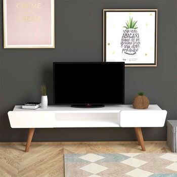 Meuble TV DEMETRA Blanc 120x30x40cm 3