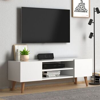 Meuble TV ATLAS Blanc 120x30x40cm 4