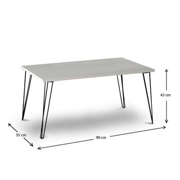 Table basse ADAM Blanc 90x55x43cm 4