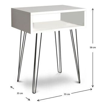 Table de chevet FIONA Blanc 55x35x58cm 4