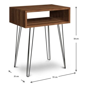 Table de chevet FIONA Noyer 55x35x58cm 4