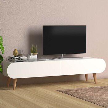 Meuble TV SMILE Blanc 120x30x40cm 2