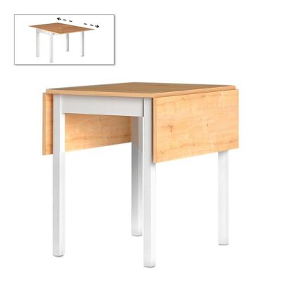 Extending Table CLARICE Oak - White 59x78x75 - 117x78x75cm
