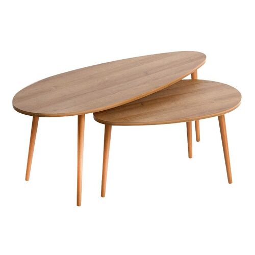 Coffee Table Set HARMONIA Pine Oak 116x46x46cm 2 pieces
