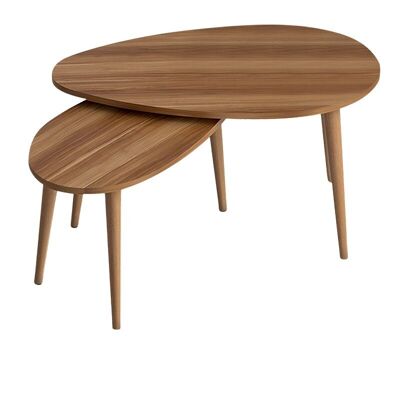 Conjunto de mesa de centro LUANA Nogal