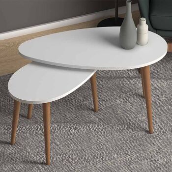 Ensemble table basse LUANA Blanc 3