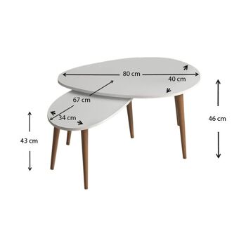 Ensemble table basse LUANA Blanc 4