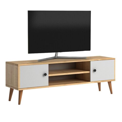 TV Stand HELSINKI White - Oak