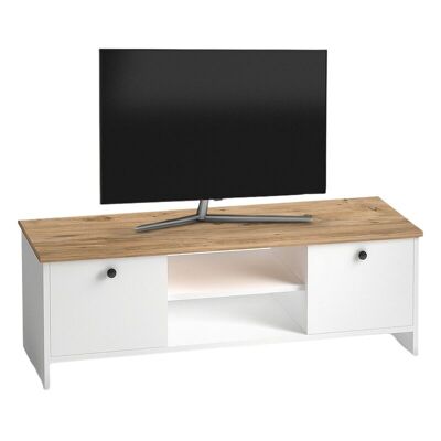 TV Stand SANDRA Pine - White 120x30x40cm