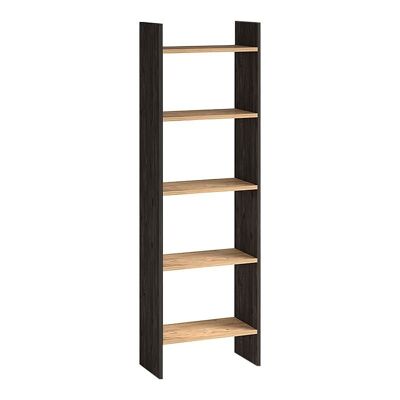 Bookcase NOBLESS Gray - Oak 52x25x158cm
