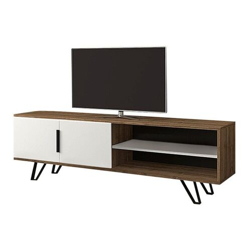 TV Stand AMINA Walnut - White 160x35x49cm