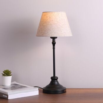 Lampe de Table THERESA Beige/Noir 22x22x48cm 2