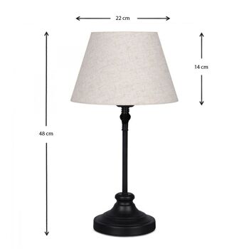 Lampe de Table THERESA Beige/Noir 22x22x48cm 3