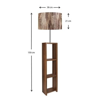 Lampadaire EIFFEL Marron/Noyer 38x38x150cm 3