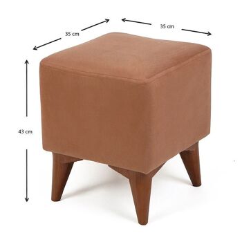 Tabouret KORFU Marron Clair 35x35x43cm 3