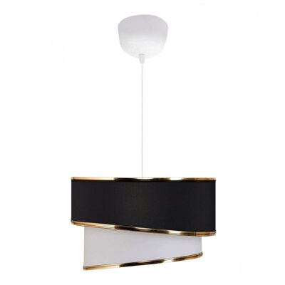 Lampada da soffitto DOUBLE Nero - Bianco Ø30x70cm