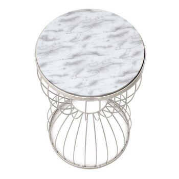 Table basse PERLA effet marbre blanc 3