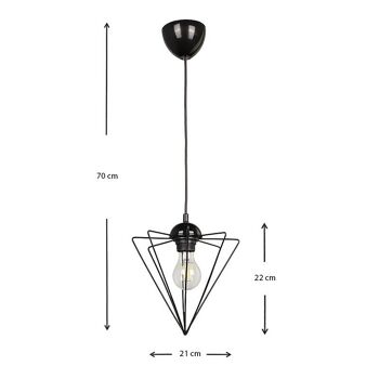 Lampe Suspendue NEEDLE 1 Lumière Noir 3