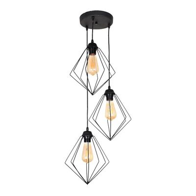 Hanging Lamp BOSFOR Black 21x21x70cm