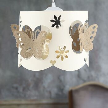 Lampe suspendue pour enfants BUTTERFLY Blanc - Marron 2