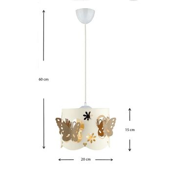 Lampe suspendue pour enfants BUTTERFLY Blanc - Marron 3