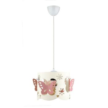 Lampe suspendue pour enfants BUTTERFLY Blanc - Rose 1