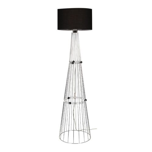 Floor Lamp Light TOWER Silver - Black 34x34x123cm