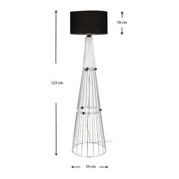 Lampadaire Light TOWER Argent - Noir 34x34x123cm 3