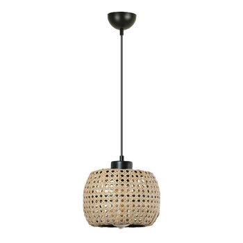 Lampe à suspension en rotin Ε27 ANDORRA Naturel 1