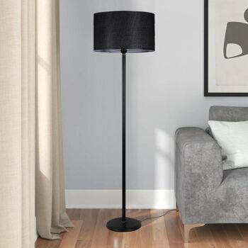 Lampadaire ANDREW métal/tissu PVC Noir 2