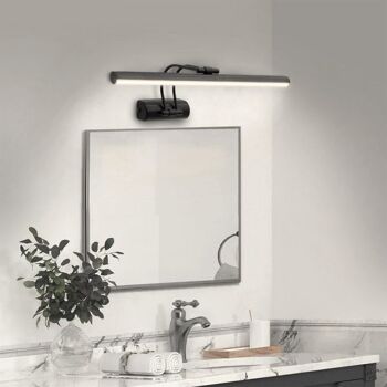 Applique miroir de salle de bain LED AQUA, Noir 45cm 2