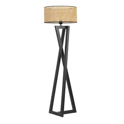 Floor Lamp JUSTUS Black - Natural 45x34x150cm