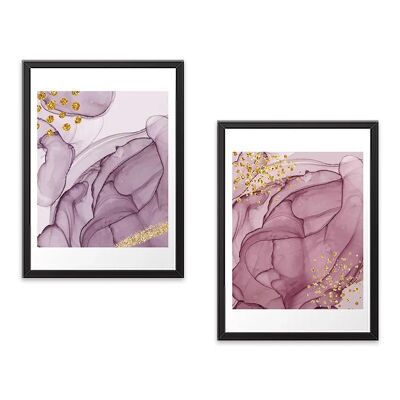 Image sous Cadre Rose DREAM 35x45x2cm Set 2 pcs