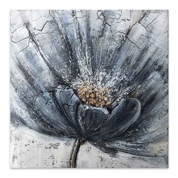 Peinture sur Toile FLEUR Bleue impression numérique 50x50x3cm 1